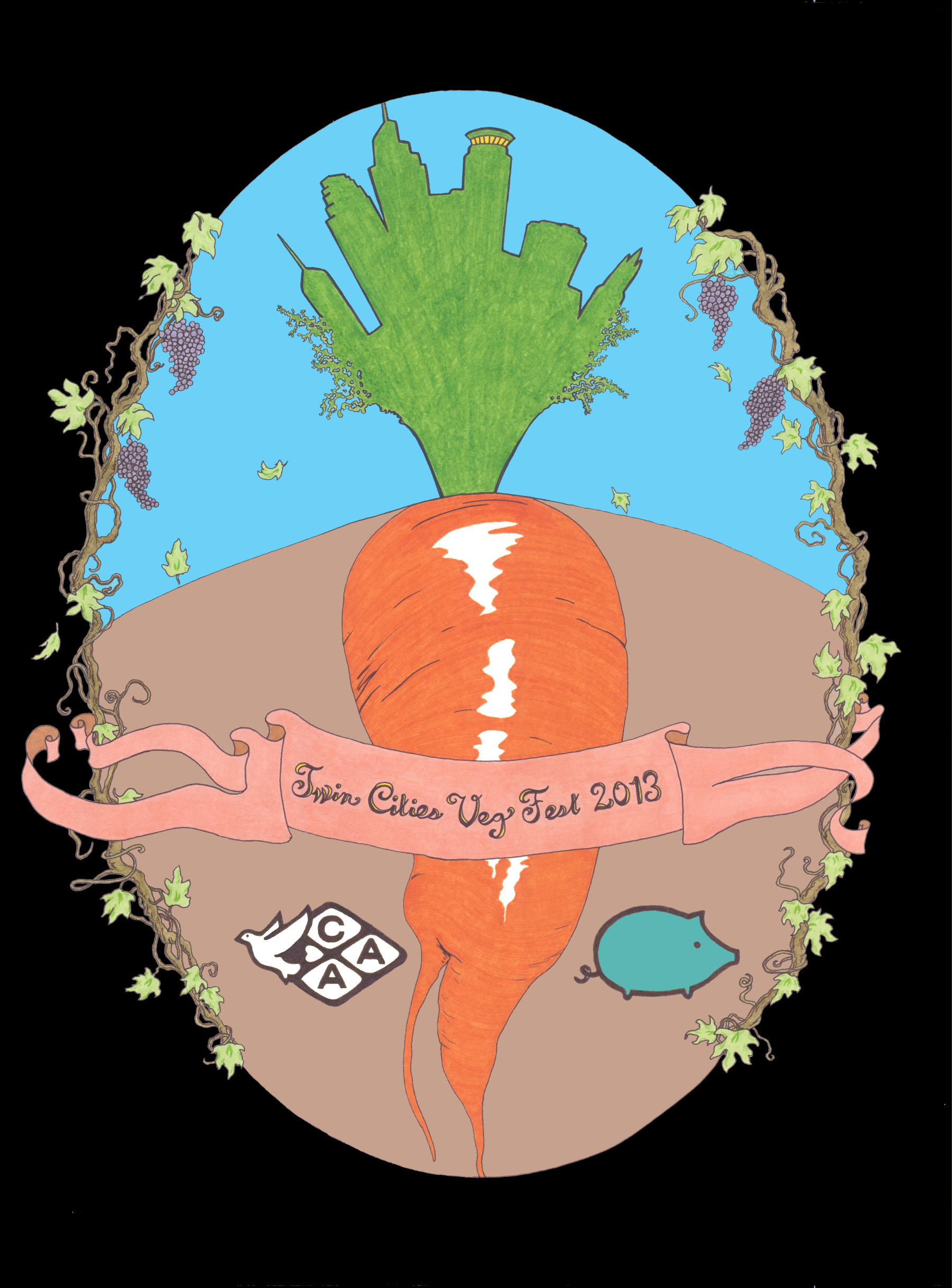 Twin Cities Veg Fest poster by Shannon Kimball